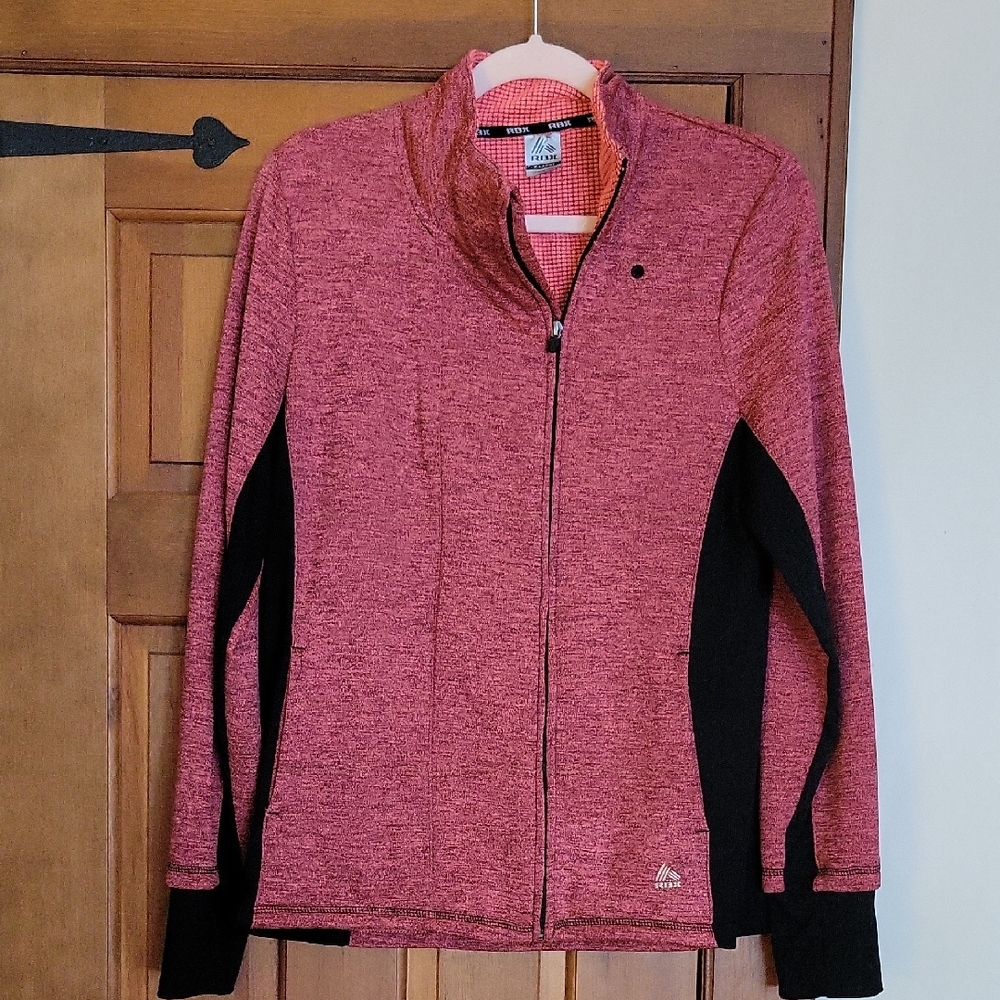 RBX Women's Pink and Black Stretch Athletic Jacket